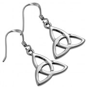 Medium Silver Celtic Trimity Flat Knot Earrings, ep253